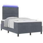 vidaXL Pat cu arcuri cu saltea Gri închis 120 x 190 cm Catifea vidaXL Pat cu arcuri cu saltea Gri închis 120 x 190 cm Catifea
