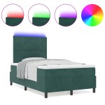 vidaXL Pat cu arcuri cu saltea Verde închis 120 x 200 cm Catifea vidaXL Pat cu arcuri cu saltea Verde închis 120 x 200 cm Catifea