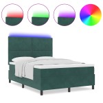 vidaXL Pat cu arcuri cu saltea Verde închis 140 x 200 cm Catifea vidaXL Pat cu arcuri cu saltea Verde închis 140 x 200 cm Catifea