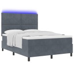 vidaXL Pat cu arcuri cu saltea Gri închis 160 x 200 cm Catifea vidaXL Pat cu arcuri cu saltea Gri închis 160 x 200 cm Catifea