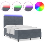 vidaXL Pat cu arcuri cu saltea Gri închis 160 x 200 cm Catifea vidaXL Pat cu arcuri cu saltea Gri închis 160 x 200 cm Catifea