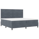 vidaXL Pat cu arcuri cu saltea Gri închis 200 x 200 cm Catifea vidaXL Pat cu arcuri cu saltea Gri închis 200 x 200 cm Catifea