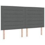 vidaXL Pat cu arcuri cu saltea Gri închis 200 x 200 cm țesătură vidaXL Pat cu arcuri cu saltea Gri închis 200 x 200 cm țesătură