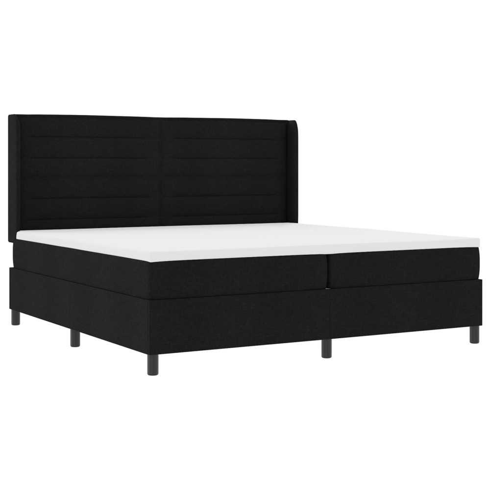 vidaXL Pat cu arcuri cu saltea Negru 200 x 200 cm țesătură