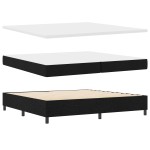 vidaXL Pat cu arcuri cu saltea Negru 200 x 200 cm țesătură vidaXL Pat cu arcuri cu saltea Negru 200 x 200 cm țesătură