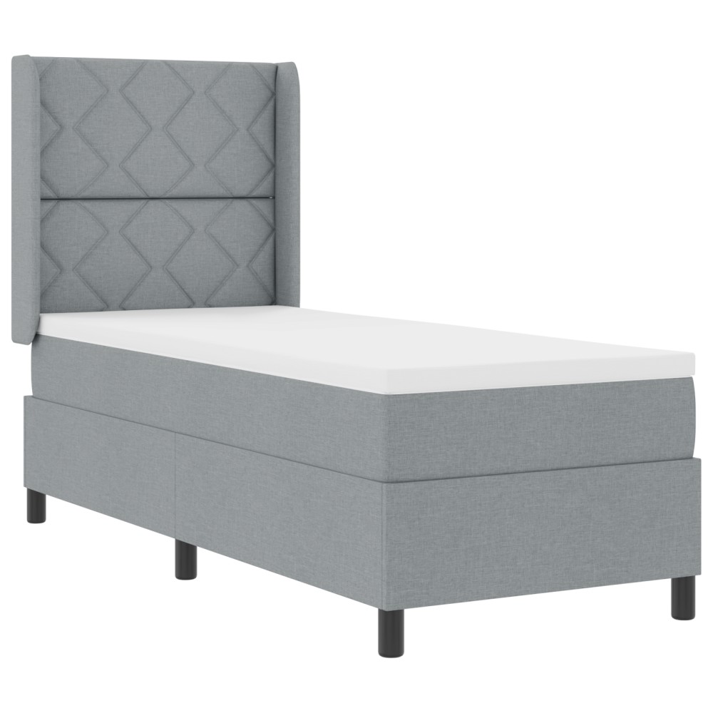 vidaXL Pat cu arcuri cu saltea Gri deschis 80 x 200 cm țesătură