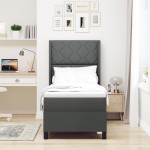 vidaXL Pat cu arcuri cu saltea Gri închis 80 x 200 cm țesătură vidaXL Pat cu arcuri cu saltea Gri închis 80 x 200 cm țesătură