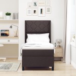 vidaXL Pat cu arcuri cu saltea Maro închis 80 x 200 cm țesătură vidaXL Pat cu arcuri cu saltea Maro închis 80 x 200 cm țesătură