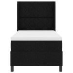 vidaXL Pat cu arcuri cu saltea Negru 100 x 200 cm țesătură vidaXL Pat cu arcuri cu saltea Negru 100 x 200 cm țesătură