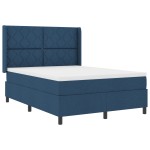 vidaXL <strong>Pat cu saltea cu arcuri și LED Albastru 140x200 cm</strong> - Țesătură vidaXL <strong>Pat cu saltea cu arcuri și LED Albastru 140x200 cm</strong> - Țesătură
