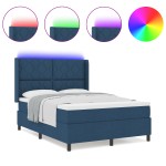 vidaXL <strong>Pat cu saltea cu arcuri și LED Albastru 140x200 cm</strong> - Țesătură vidaXL <strong>Pat cu saltea cu arcuri și LED Albastru 140x200 cm</strong> - Țesătură