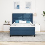 vidaXL <strong>Pat cu saltea cu arcuri și LED Albastru 140x200 cm</strong> - Țesătură vidaXL <strong>Pat cu saltea cu arcuri și LED Albastru 140x200 cm</strong> - Țesătură