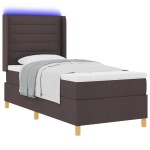 vidaXL Pat cu arcuri cu saltea Maro 80 x 200 cm țesătură vidaXL Pat cu arcuri cu saltea Maro 80 x 200 cm țesătură