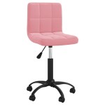 vidaXL Scaun de birou pivotant, roz, catifea vidaXL Scaun de birou pivotant, roz, catifea