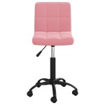 vidaXL Scaun de birou pivotant, roz, catifea vidaXL Scaun de birou pivotant, roz, catifea