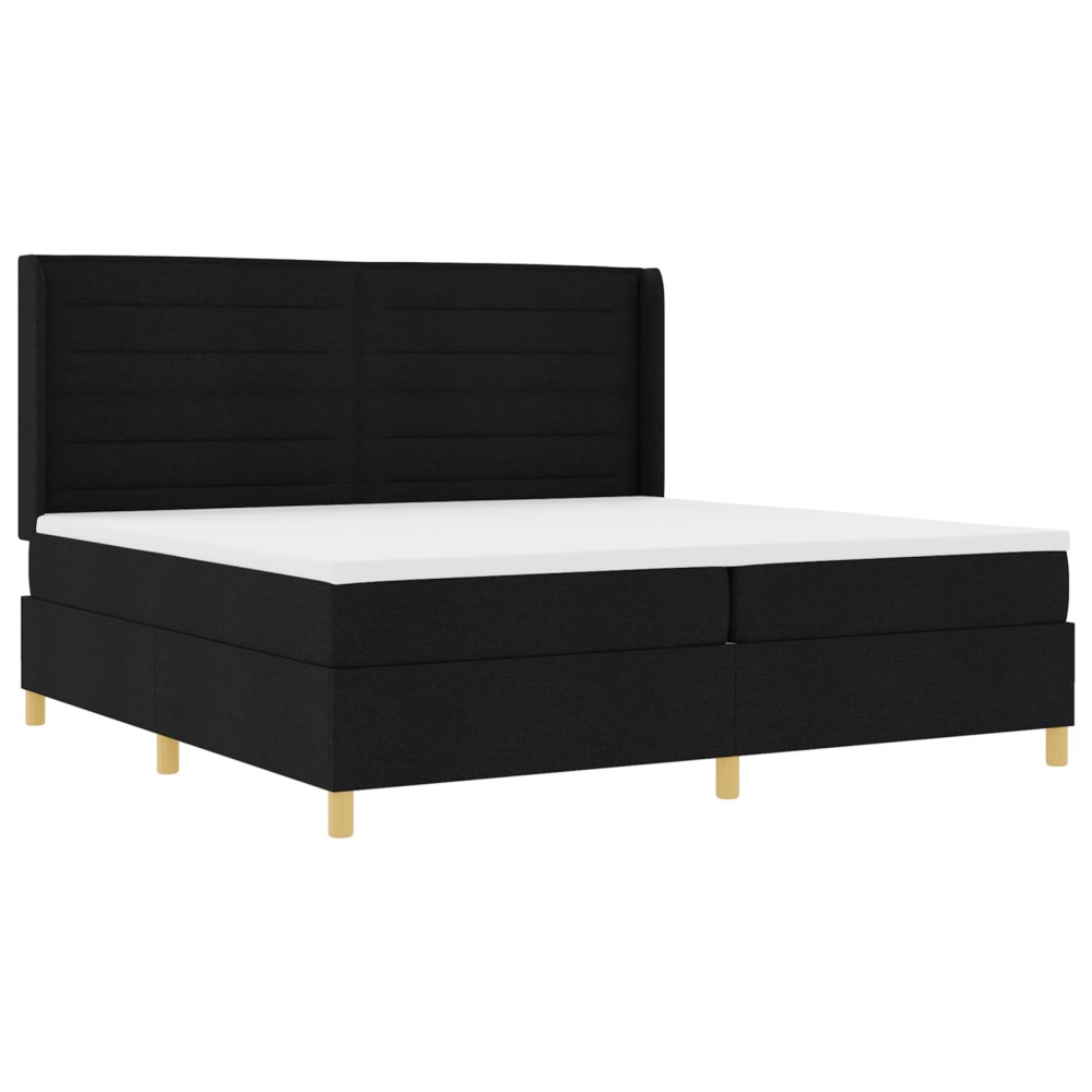 vidaXL Pat cu arcuri cu saltea Negru 200 x 200 cm țesătură