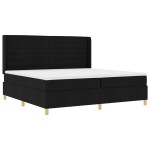 vidaXL Pat cu arcuri cu saltea Negru 200 x 200 cm țesătură