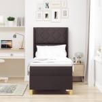 vidaXL Pat cu arcuri cu saltea Maro 80 x 200 cm țesătură vidaXL Pat cu arcuri cu saltea Maro 80 x 200 cm țesătură