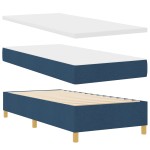 Pat cu somieră vidaXL cu saltea și LED albastru 100x200 cm din țesătură Pat cu somieră vidaXL cu saltea și LED albastru 100x200 cm din țesătură