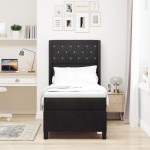 vidaXL Pat cu boxă spring LED și saltea Negru 80 x 200 cm Catifea vidaXL Pat cu boxă spring LED și saltea Negru 80 x 200 cm Catifea
