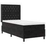 vidaXL Pat cu boxă spring LED și saltea Negru 100 x 200 cm Catifea vidaXL Pat cu boxă spring LED și saltea Negru 100 x 200 cm Catifea