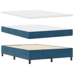 vidaXL Pat cu boxă spring LED și saltea albastru 140 x 200 cm Catifea vidaXL Pat cu boxă spring LED și saltea albastru 140 x 200 cm Catifea