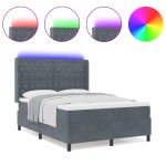 vidaXL Pat cu boxă spring LED și saltea Argyle Gri închis 160 x 200 cm vidaXL Pat cu boxă spring LED și saltea Argyle Gri închis 160 x 200 cm