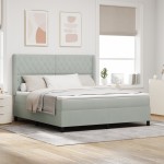vidaXL Pat cu boxă spring LED și saltea Gri deschis 180 x 200 cm