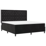 vidaXL Pat cu boxă spring LED și saltea Negru 180 x 200 cm Catifea vidaXL Pat cu boxă spring LED și saltea Negru 180 x 200 cm Catifea