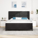 vidaXL Pat cu boxă spring LED și saltea Negru 180 x 200 cm Catifea vidaXL Pat cu boxă spring LED și saltea Negru 180 x 200 cm Catifea