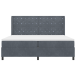 vidaXL Pat cu boxă spring LED și saltea Argyle Gri închis 200 x 200 cm