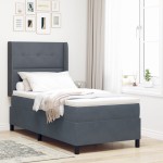 vidaXL Pat cu boxă spring LED și saltea Manual Gri închis 100 x 200 cm
