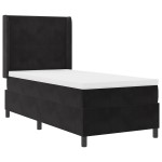 vidaXL Pat cu boxă spring LED și saltea Negru 100 x 200 cm Catifea