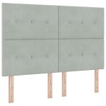 vidaXL Pat cu boxă spring LED și saltea Gri deschis 140 x 190 cm