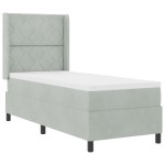 vidaXL Pat cu boxă spring LED și saltea Manual Gri deschis 80 x 200 cm