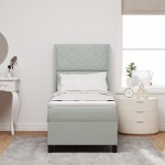 vidaXL Pat cu boxă spring LED și saltea Manual Gri deschis 80 x 200 cm