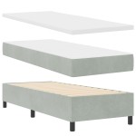 vidaXL Pat cu boxă spring LED și saltea Manual Gri deschis 80 x 200 cm