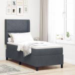 vidaXL Pat cu boxă spring LED și saltea Gri închis 80 x 200 cm Catifea