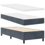vidaXL Pat cu boxă spring LED și saltea Gri închis 80 x 200 cm Catifea