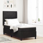 vidaXL Pat cu boxă spring LED și saltea Negru 80 x 200 cm Catifea vidaXL Pat cu boxă spring LED și saltea Negru 80 x 200 cm Catifea
