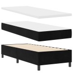 vidaXL Pat cu boxă spring LED și saltea Negru 80 x 200 cm Catifea vidaXL Pat cu boxă spring LED și saltea Negru 80 x 200 cm Catifea
