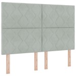 vidaXL Pat cu boxă spring LED și saltea Gri deschis 140 x 200 cm
