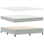 vidaXL Pat cu boxă spring LED și saltea Gri deschis 180 x 200 cm