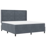 vidaXL Pat cu boxă spring LED și saltea Manual Gri închis 180 x 200 cm