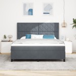 vidaXL Pat cu boxă spring LED și saltea Manual Gri închis 180 x 200 cm