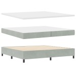 vidaXL Pat cu boxă spring LED și saltea Gri deschis 200 x 200 cm vidaXL Pat cu boxă spring LED și saltea Gri deschis 200 x 200 cm