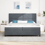 vidaXL Pat cu boxă spring LED și saltea Manual Gri închis 200 x 200 cm