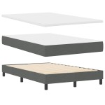 vidaXL Pat cu arcuri cu saltea Gri închis 120 x 200 cm țesătură vidaXL Pat cu arcuri cu saltea Gri închis 120 x 200 cm țesătură