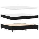 vidaXL Pat cu arcuri cu saltea Negru 200 x 200 cm țesătură vidaXL Pat cu arcuri cu saltea Negru 200 x 200 cm țesătură