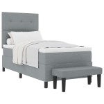 vidaXL Pat cu arcuri cu saltea Gri deschis 80 x 200 cm țesătură